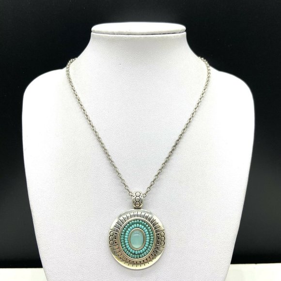 Brighton Jewelry - Brighton Turquoise Cabochon Pendant Vista Necklace